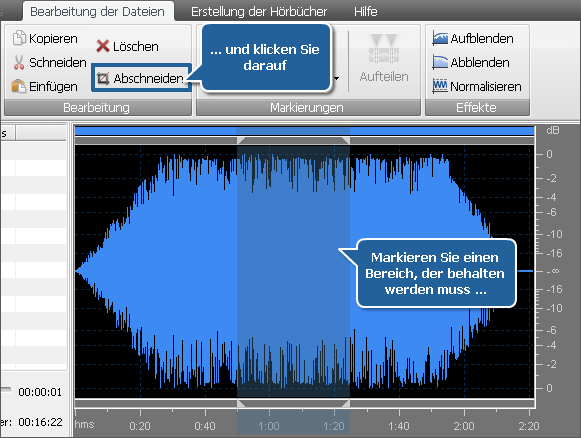 Tonbearbeitung - Abschneiden