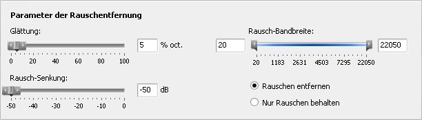 Parameter der Rauschentfernung