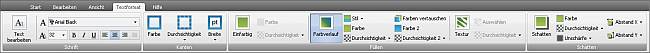 Registerkarte "textformat"
