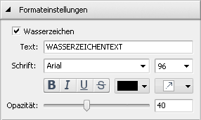 Feld "Wasserzeichen"
