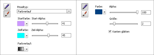 Eigenschaften des Effekts "Rechteck"