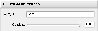 Eigenschaften des Textwasserzeichens