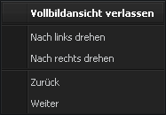 Expressmenü der Vollbildansicht