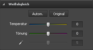 Sektion "Weißbalance"