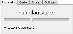 Leiste der Stimmenaufnahme. Lautstärke