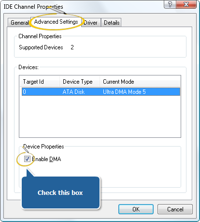 Enabling the DMA Mode