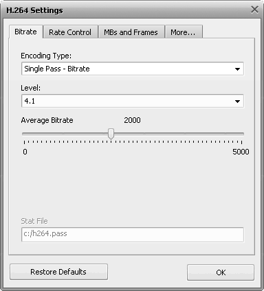 H.264 Advanced Settings