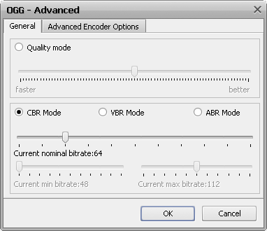 OGG Vorbis Options