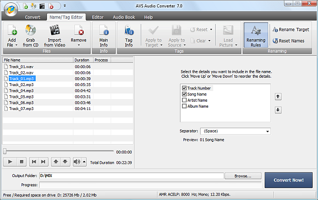 AVS Audio Converter - Renaming Files