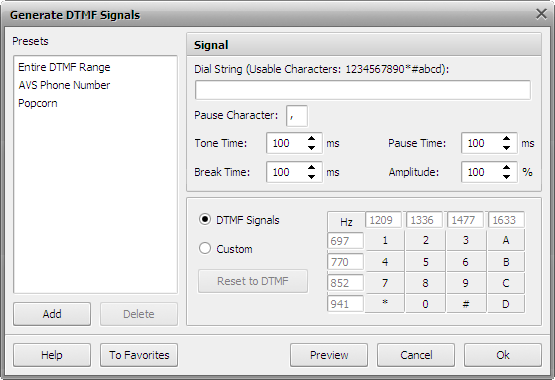 Generate DTMF Signals