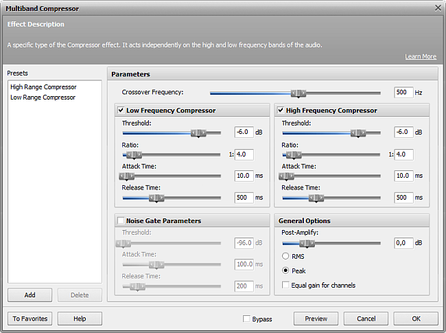 Multiband Compressor settings