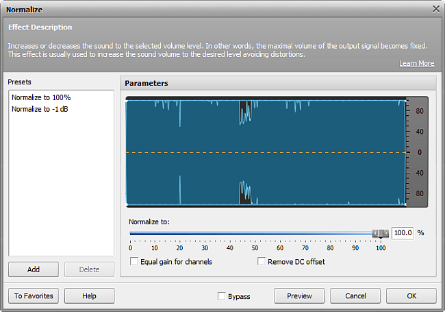 normalize audio in video files