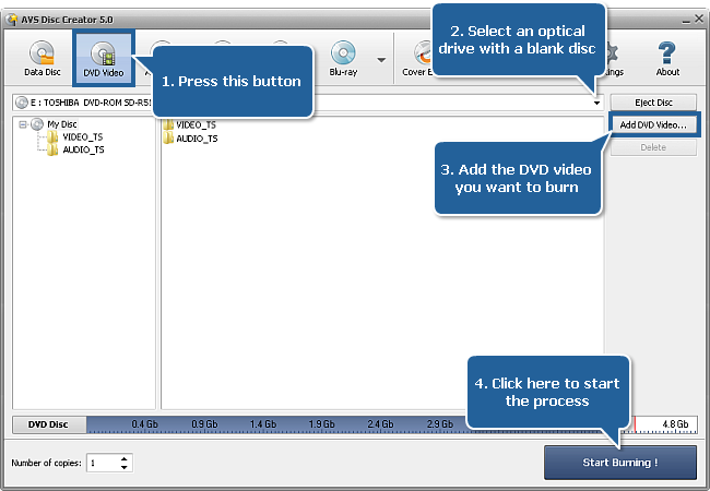 Creating a DVD video disc