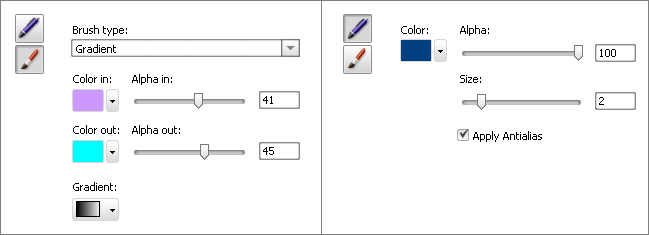 Properties of the Polygon, Pie, Simple Pie, Sector, Simple Sector effect