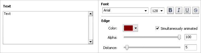 Properties of the Writing Text effect