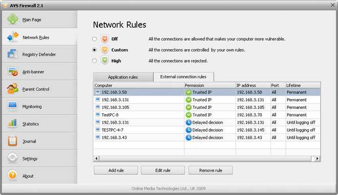 external rule window