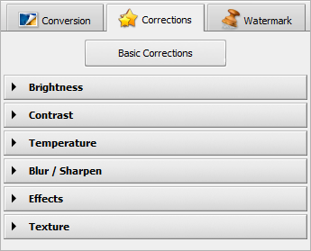 AVS Image Converter - Corrections Tab