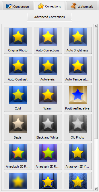 AVS Image Converter - Corrections Tab