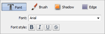 Text Properties area. Font