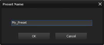 Preset Name window