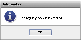 Registry Backup Completed