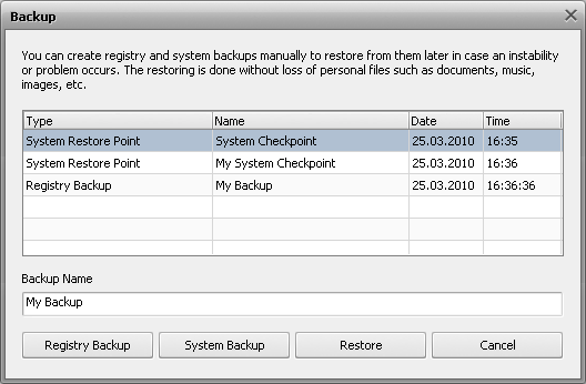 Registry Backup