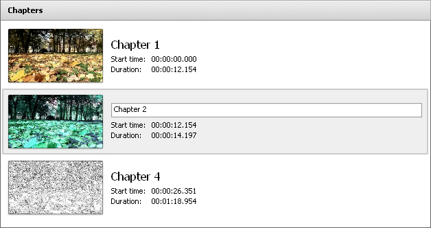 Applicable Elements Area - chapters