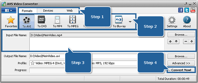 AVS Video Converter Main Window