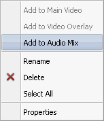 Audio files Express menu