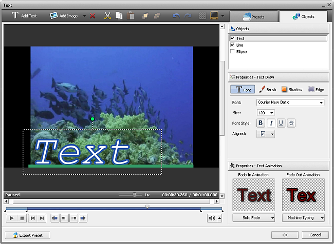 avs video editor text