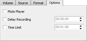 Recording Voice panel. Options