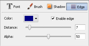 Text Properties window. Edge