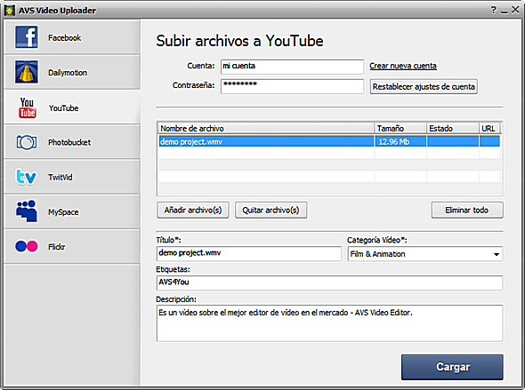 AVS Video Uploader