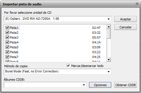 Copia de CDs de audio