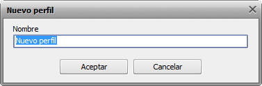 Ventana Nuevo perfil