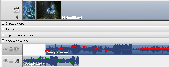 Audio puesto en el Timeline