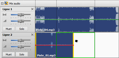 Changer la position du fichier audio