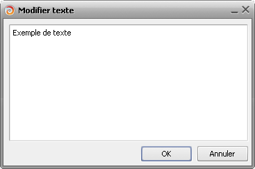 fenêtre Modifier texte