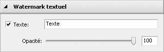 Propriétés de watermark textuel