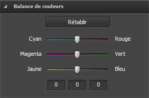 Section Balance de couleurs