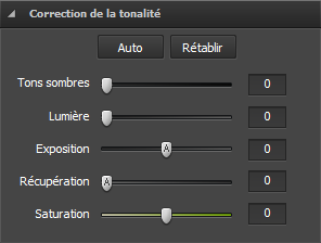 Section Correction de la tonalité