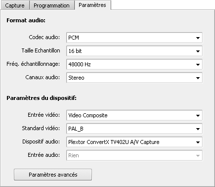 Setting audio device parameters