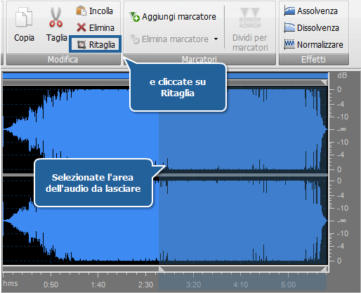 AVS Audio Converter - Ritagliare audio