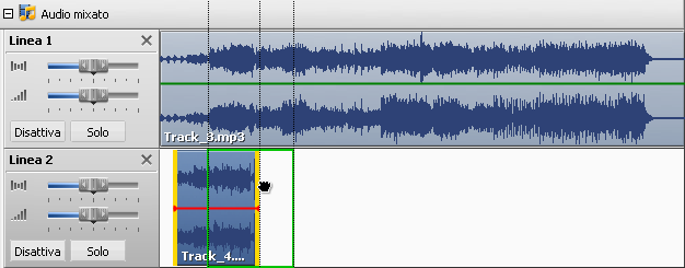 Modifica della posizione del file audio