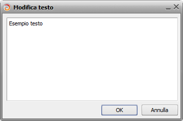 Finestra modifica testo