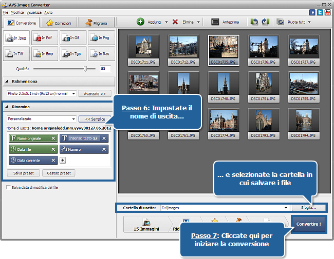 Uso di AVS Image Converter: Passo 6-7