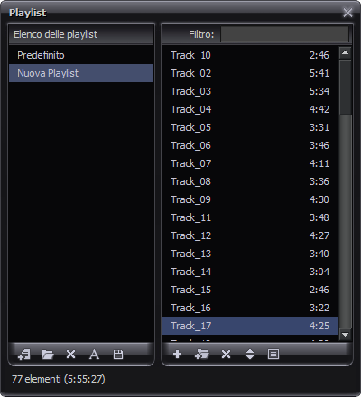Finestra di playlist