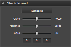 Sezione Bilancio dei colori