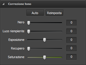 Sezione Correzioni tono