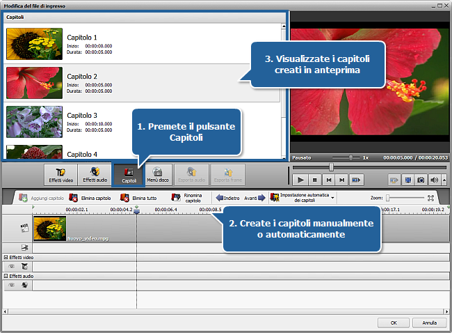 Finestra Modifica del file di ingresso